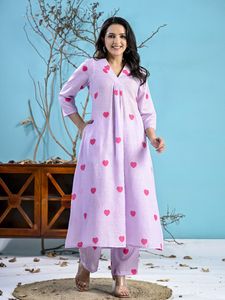 Lavender Heart Print Co-Ord Set