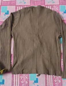 Brown Long Sleeve Drawstring Top🤎