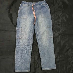 Denim Cargo Pants