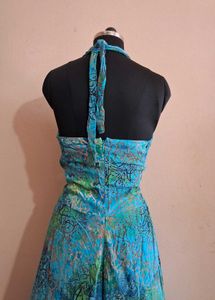 Vintage Blue Halter Dress
