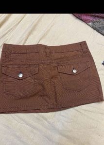 Corduroy Brown Mini Skirt