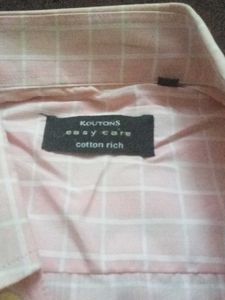 Koutons Easy Care Pink Plaid Shirt