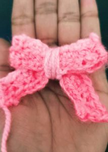 Pink Crochet Bow