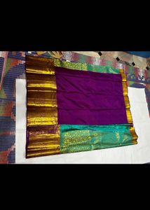 Pure Kanchipuram Silk Saree Green &amp; Purple Pink