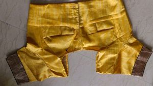 Yellow Satin Saree And Cotton Sare Combo