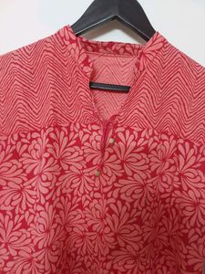 Bright Coral Short Kurti