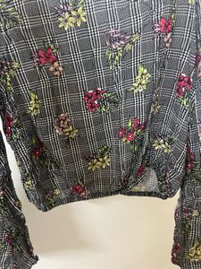 Max Black Floral Blouson Top