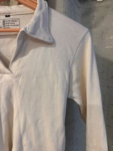 Cream Ribbed Crop Top, Bust- 32/30 Strechable