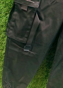 Men's Black Cargo Joggers