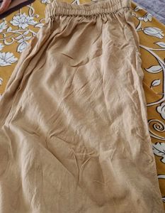 Tan Linen Blend Pants