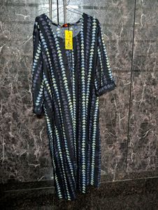 Navi Blue Printed Kurta