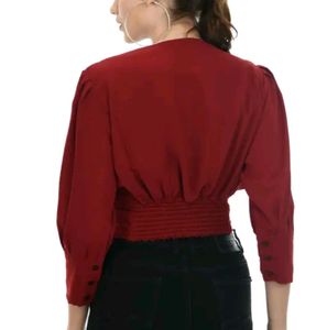 Maroon Western Crop Top*