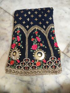 Royal Blue Heavy ✨Embroidery Mirror Work Kurti🤩