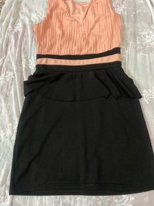 peach black dress