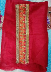 Elegant Peach Embroidered Saree❤️❤️