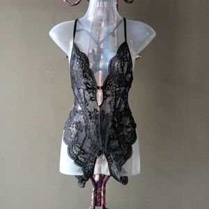 Black Lace Lingerie Bodysuit