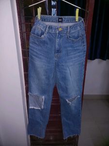 Ripped Blue Denim Jeans