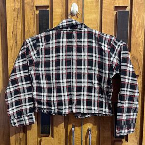 Plaid Cropped Shirt Jacket
