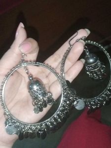 Silver Jhumka Earrings