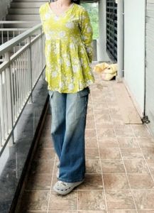 Floral Green Tunic Top