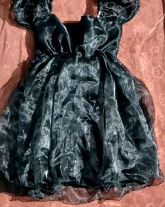Black Organza Short Frock 28,30,32,34