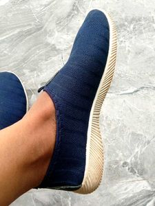 Blue Slip-On Comfort Sport Shoes