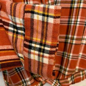 Orange Checkered Tie-Knot Shirt for Women