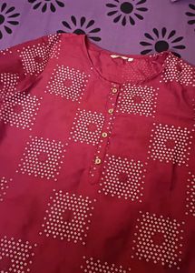 Pink Beautiful Art Silk Short Kurti