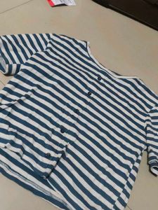 Striped Button-Down Top