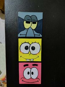 Spongebob Hand-Painted Mini Wall Paintings