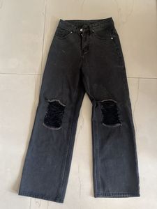 XS Ripped Charcoal Jeans by URBANIC