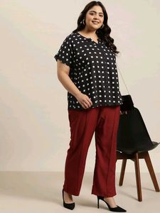 Sztori Plus Size Geometric Print Shirt Style Top