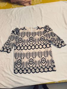 Embroidered Sleeve Top