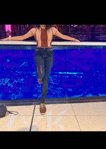 Pull&amp;Bear Ripped Jeans And Shein Top