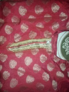 Elegant Red &amp; Gold Kurta