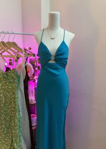 Teal Cutout Maxi Dress