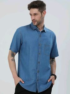 Half Sleeve Blue Denim Shirt
