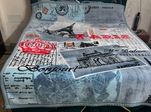 Paris-Themed Soft Throw Blanket single bed