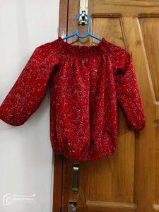 Red Floral Off-Shoulder Top