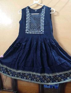 Elegant Navy Blue Embroidered Sharara Set