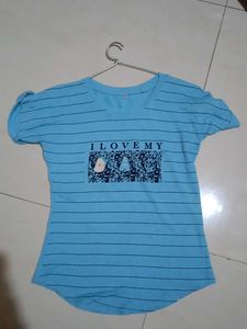 Blue Striped 'I Love My Dad' Tee