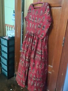 Red Floral Print Maxi Dress