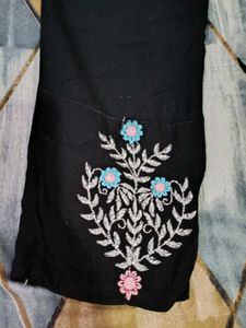 Elegent Black Kurti Pant With Dupatta