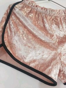 Pink Velvet Shorts