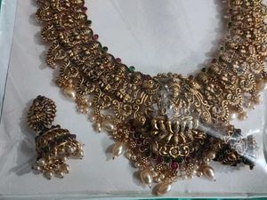 Antique Lakshmi Devi jewellery pearl set