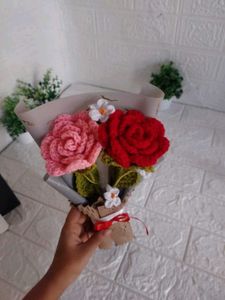 Crochet  Rose  Flower Bouquet
