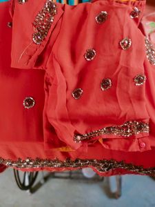 Stone And Sequence Work Sari With Blouse