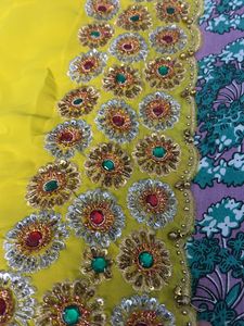 Lemon Yellow Saree
