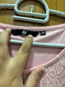 “Fig” Pink Lacy Top