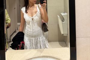 White Eyelet Mini Dress